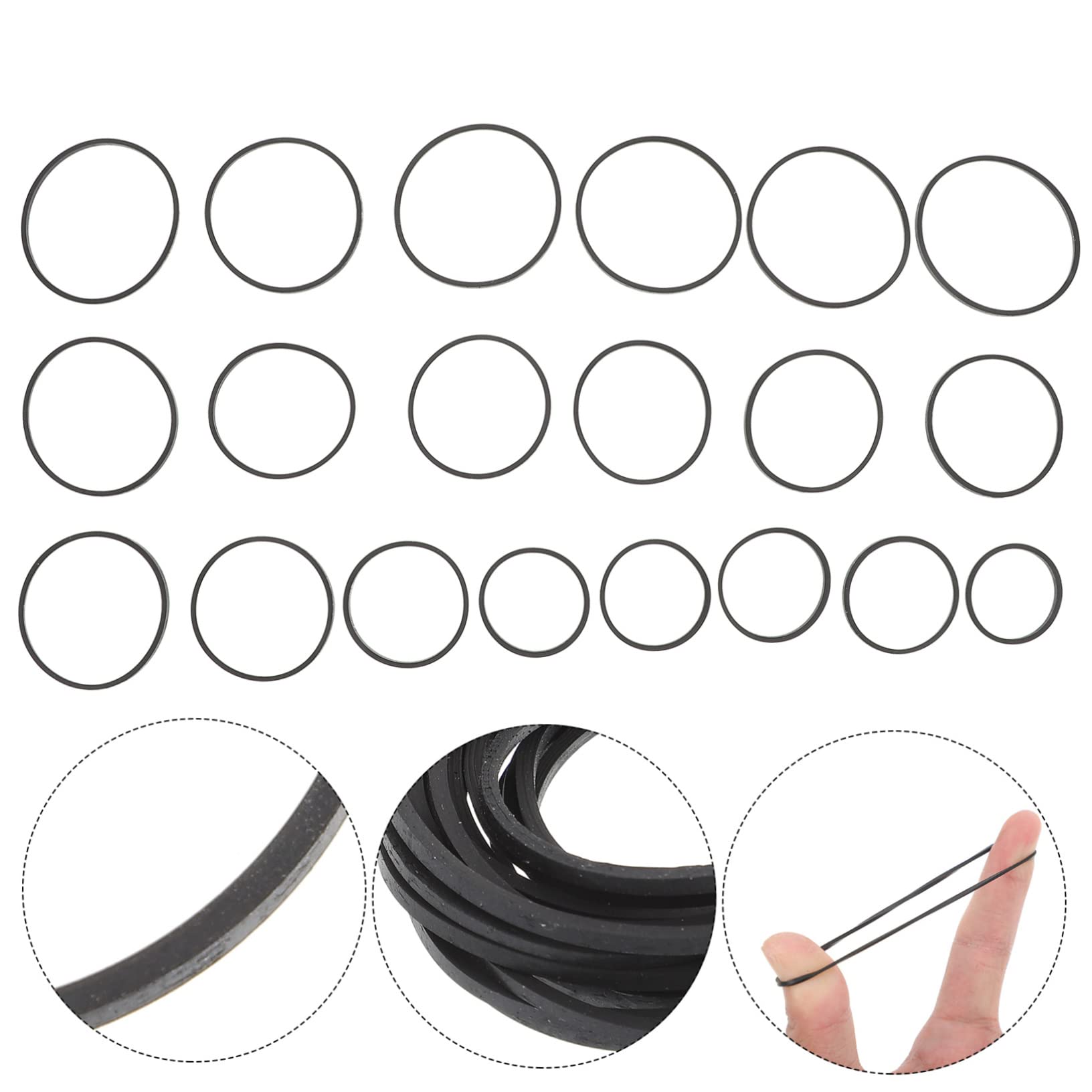 Gadpiparty 20pcs Recorder Maintenance Flat Belts Rubber Belt for DVD Drives Recorders Cd Players Elastic Absorbing Replacement for Smooth