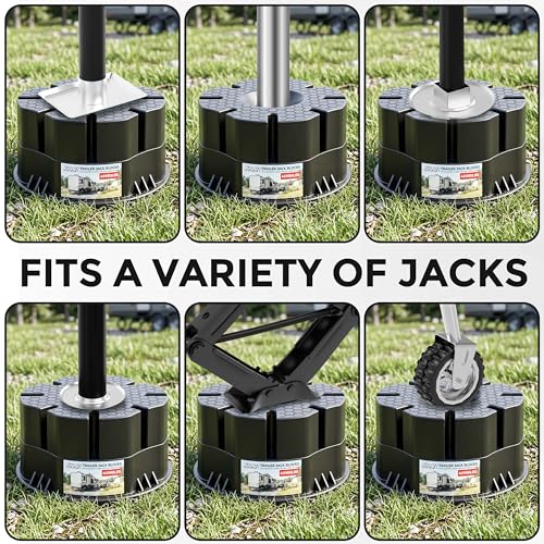 Image of 6'' Height Trailer Jack Block, Heavy Duty 40,000lbs RV Camper Stabilizer Blocks for Travel Trailers Tongue Jack 5th Wheels Scissor stabilizers, 1 Pack Black