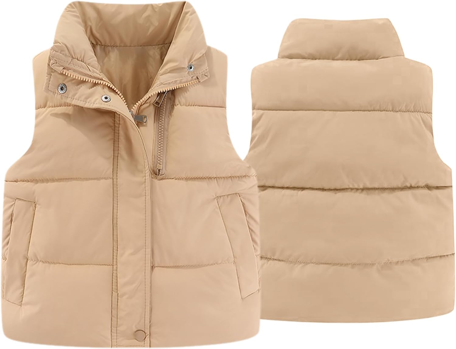 Happy Cherry Puffer Vest for Kids Boys Girls Winter Warm Lightweight Sleeveless Snow Vest Jacket Padded Waistcoat