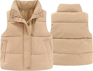 Niños sin mangas Abrigo Bebé Niña Unisex Acolchado Chaleco Niños sin mangas Chaqueta Chaqueta con cremallera Otoño Invierno 2-7 Años