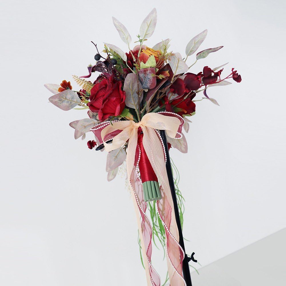 Brautstrauß, Künstliche Rosen Für Die Braut, Künstlicher Blumenstrauß Für Die Brautjungfern, Kaskadenförmiger Wurfstrauß Für Rustikale -zeremonien Und Jubiläumsfeiern
