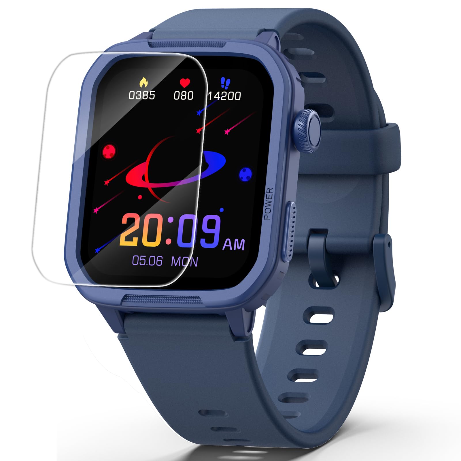 ModaWin Reloj Inteligente Niño, 19 Modos Deportivos, Monitor de Frecuencia Cardíaca, Monitor de Sueño, Frecuencia Cardíaca, Despertador, IP68 Impermeable, Regalo para niños y niñas de 6 a 15 años (Azul)