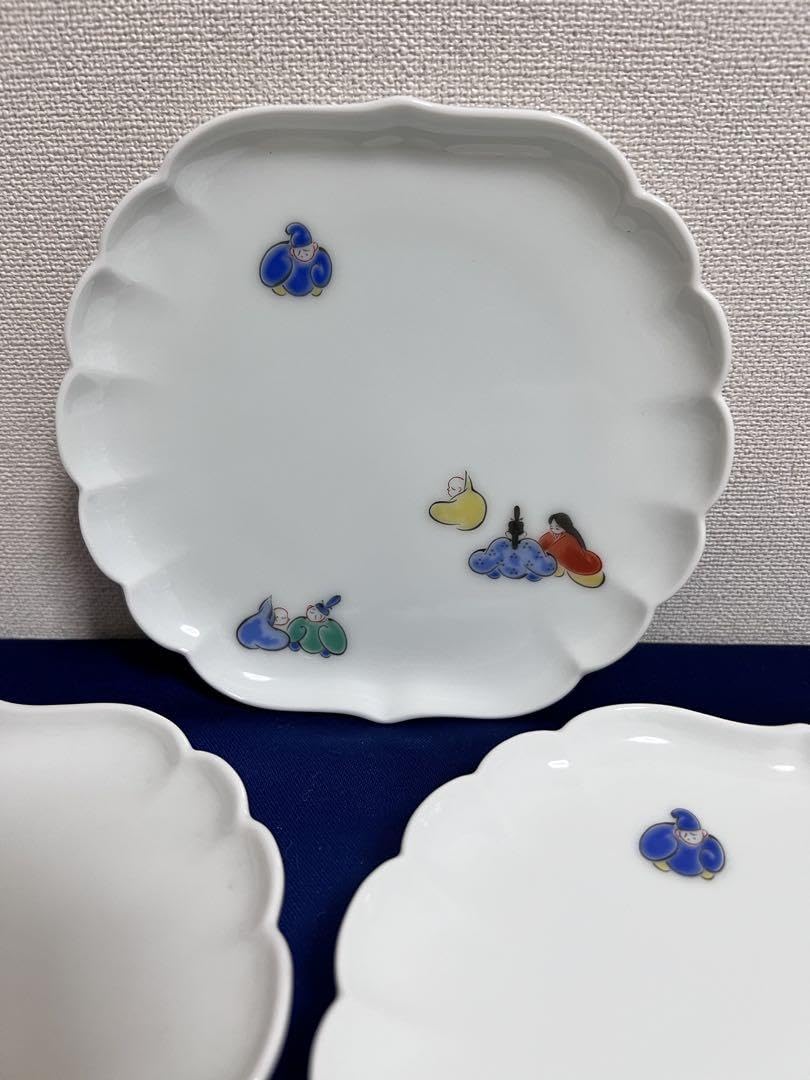 Fukagawa Magnetic Rokkasen Chrysanthemum Plate Assortment, Hinamatsuri, Peach Festival, Famous Plate