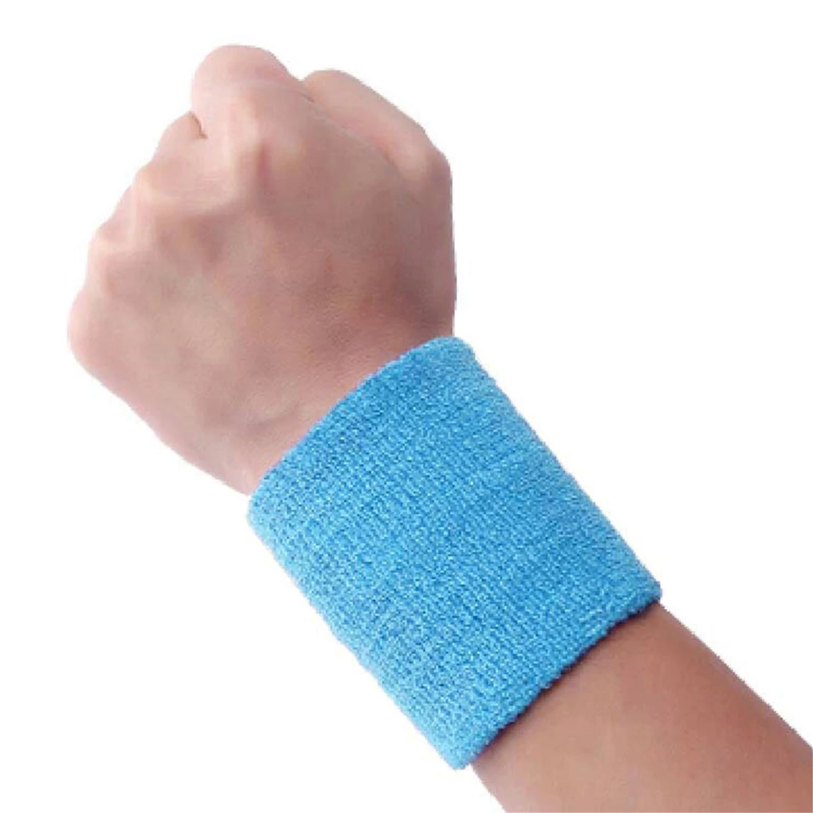 Orteza nadgarstka, Opaska sportowa Oxford Cloth, pochłaniająca pot, do tenisa, fitnessu i koszykówki, wielokolorowa, 8x8 cm(Blue)