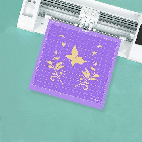 Miniatura 5 de REALIKE Alfombrillas de corte de agarre fuerte de 12 x 12 para Silhouette Cameo 54321 (3 alfombrillas) con adhesivo a cuadrícula antideslizante para