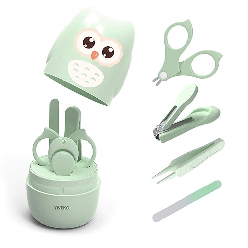 YIVEKO Kit de uñas de bebé juego 4 en 1 para el cuidado de uñas de bebé con bonita funda cortaúñas de bebé tijeras lima de uñas y pinzas kit de YIVEKO Kit de uñas de bebé juego 4 en 1 para el cuidado de uñas de bebé con bonita funda cortaúñas de bebé tijeras lima de uñas y pinzas kit de