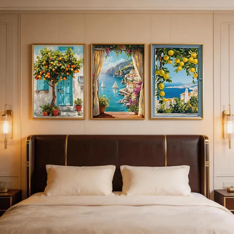 Tableau sur toile azur et agrumes pour une douceur méditerranéenne - 4