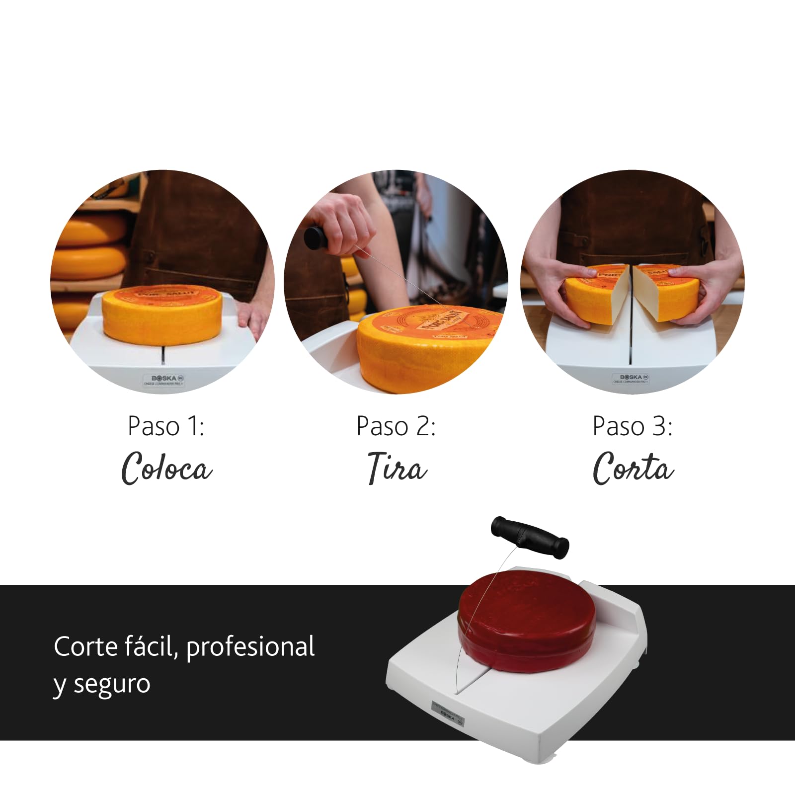 BOSKA Cheese Commander PRO+ Cortador de Queso con Hilo y Mango Profesional