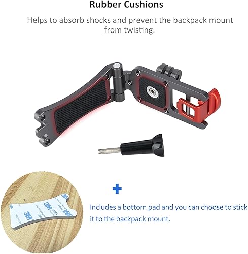 Miniatura 6 de NICEYRIG Correa de mochila de aluminio para GoPro Hero 1110987, DJI OSMO Action 3 Versión mejorada con abrazadera de rango amplio de 3mm - 10mm