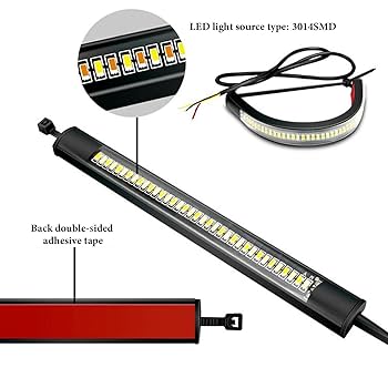 Amazon | 4 Pcs オートバイ ブレーキ テールライト | LED