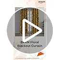 Image of BFAM Floral Print 100% Blackout Curtain with Black Linning at Back, Floral Print Curtains for Living Room /Bedroom Thermal Insulated Energy Saving, Yellow Bird, 8FT, Pack of 1 Curtain