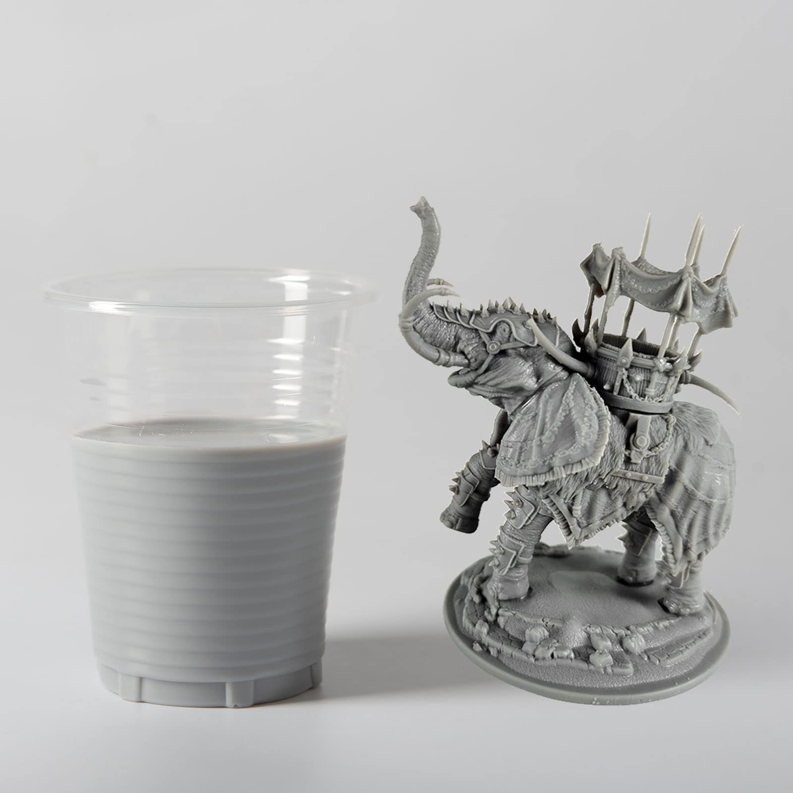 Resina veloce per stampante 3D simile ad ABS, 405nm Rapid Non-fragile Resistente Alta Precisione Standard Fotopolimero LCD DLP Stampa 3D Resina UV Curing Liquid 3D Resina Grigio