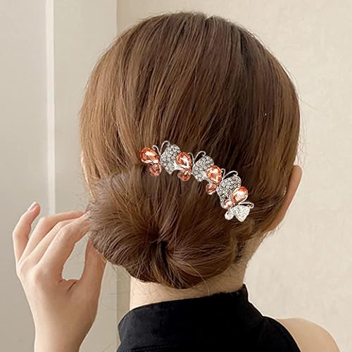 Miniatura 9 de Xerling Peine de pelo con diamantes de imitación, accesorios para el cabello para mujeres, peine lateral de cristal de mariposa, pieza de pelo azul