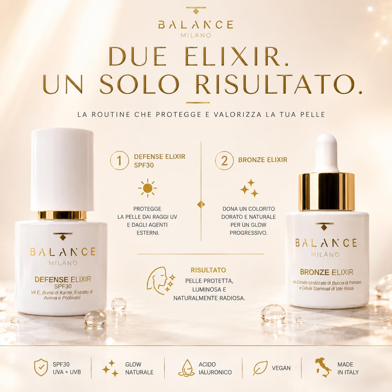 Kit Skincare Glow - Siero Autoabbronzante + Siero Viso SPF30-2x30ml
