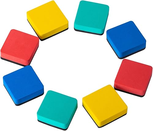 Miniatura 10 de Eeoyu - Borradores de borrado en seco, paquete de 18 borradores magnéticos para pizarra blanca, limpiador de pizarra para niños y aula, suministros