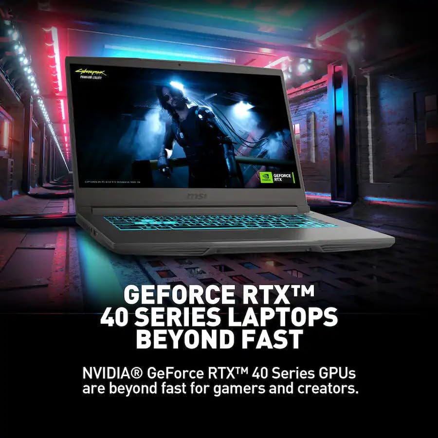 Image of msi 15.6 inch Thin A15 Gaming Laptop, Full HD Display, NVIDIA GeForce RTX 4050, AMD Ryzen 5 7535HS, Wi-Fi 6, Backlit Keyboard, Webcam, Bluetooth, Windows 11 Pro, Black (32GB RAM & 2TB SSD)