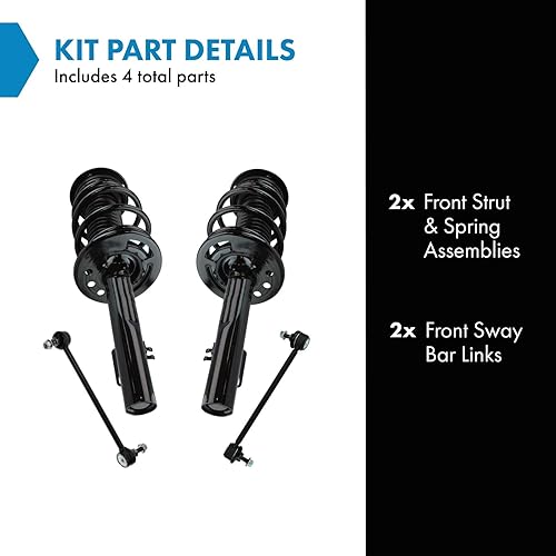 Miniatura 107 de TRQ Kit de suspensión delantera, conjunto de amortiguadores y resortes, barra estabilizadora, enlace estabilizador compatible con Chevrolet