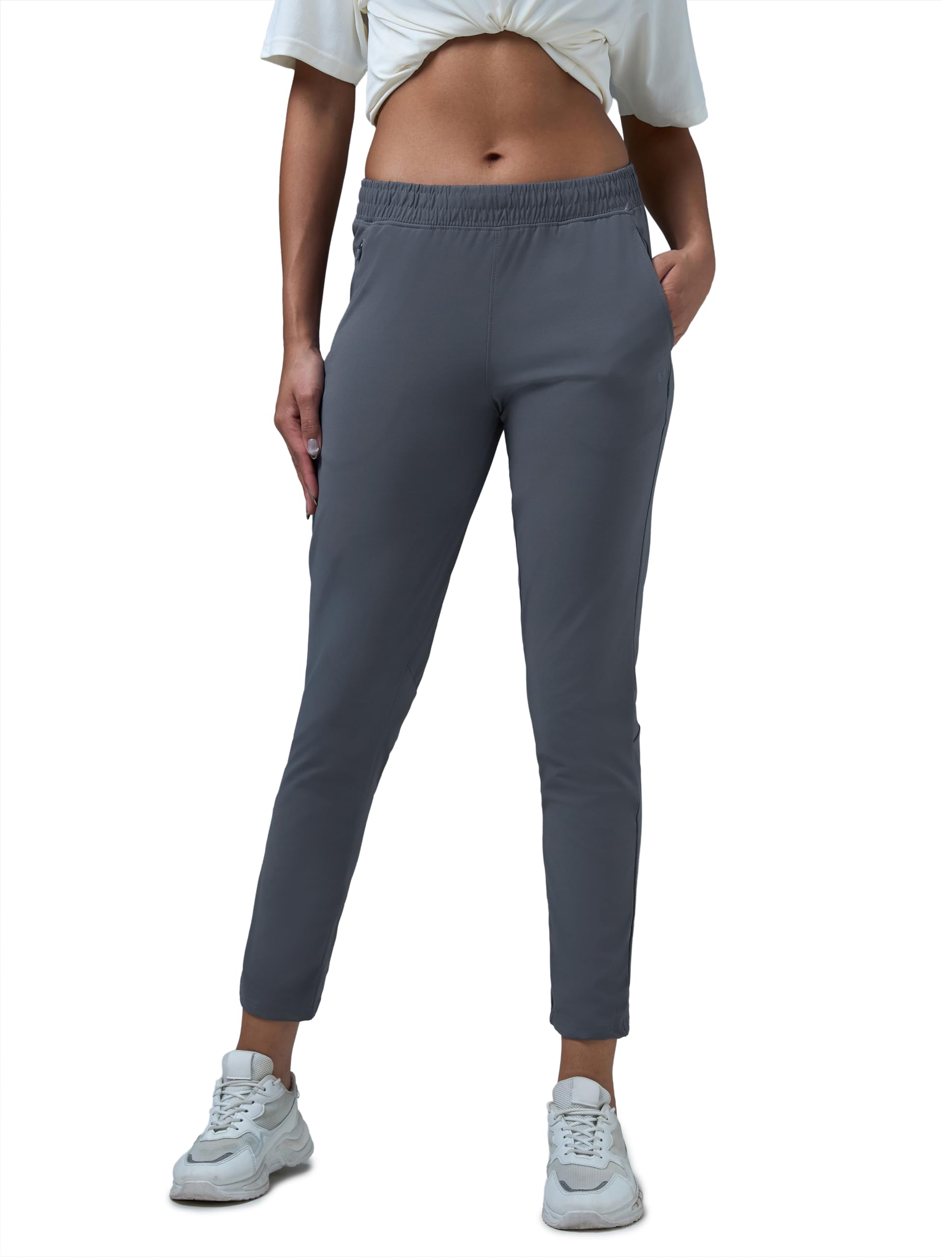 technosport Women's Regular Fit Mid Rise Solid Track Pant with Antimicrobial, Stretchable for Gym, Workout & Sports and Regular Use-picture-26