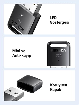 Ugreen Mini USB Dongle Bluetooth 5.3 Adapter Black