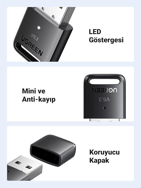 Ugreen Mini USB Dongle Bluetooth 5.3 Adapter Black
