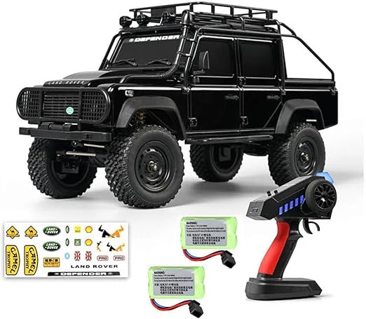 RC Truck 1/18 RC Rock Crawler, MN-111 4x4 Off Road RC Crawler, 2.4GHz Remote Control Car, All Terrain RC Climbing Car with LED Lights and 2 Batteries for Kids and Adults (Black)
