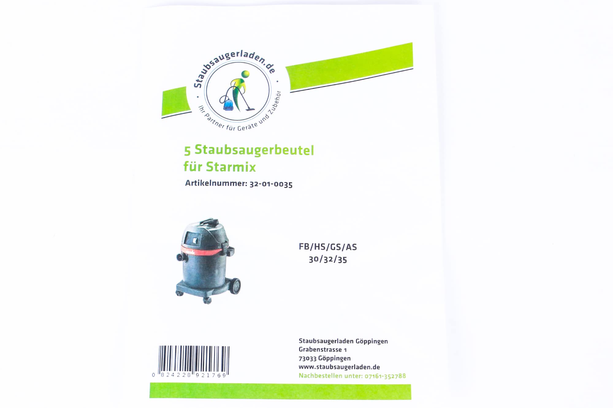 5 Microflies Staubsaugerbeutel für Starmix GS 1032 HK 5 Microflies Staubsaugerbeutel für Starmix GS 1032 HK