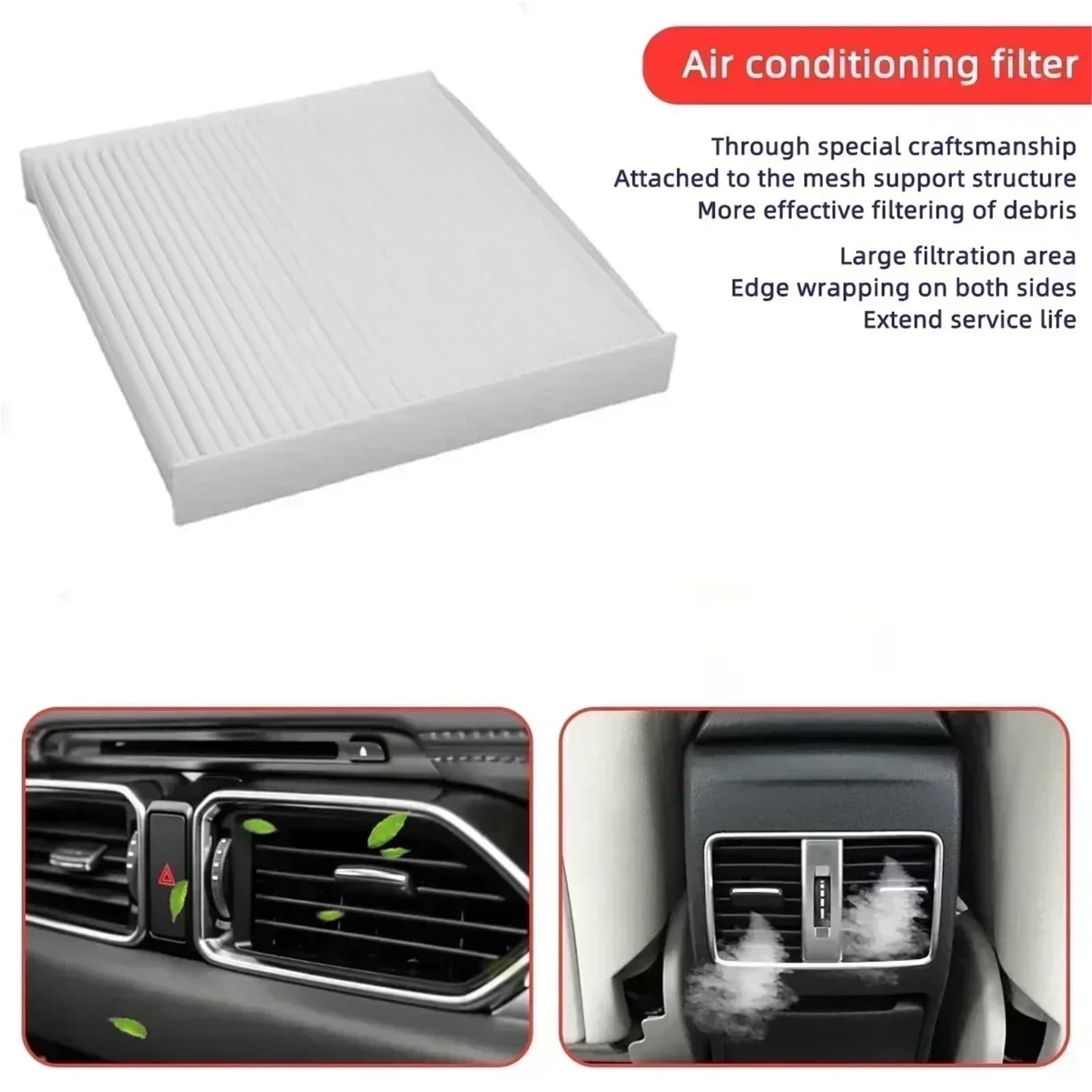 Filtre à air d'habitacle pour Cadillac Escalade ESV, en fibre de carbone CF11809 PCF11809 PBC38173 4071 WP10129XP VCA-1173 Kit de filtres à air à charbon(2pcs,Escalade ESV (15-20))