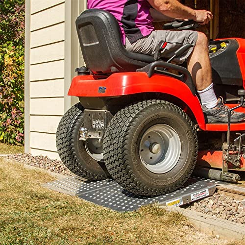 Guardian Aluminum Shed Storage Ramps - Lawnmower ATV Golf Cart Landscaping, 1,500 lb. Capacity with Punch Plate Traction 29" x 24" - 2 Pack