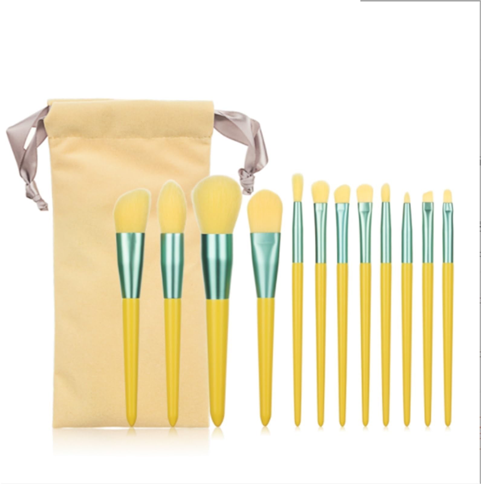 Pinsel Werkzeuge Make-up Pinsel Set 12 Stück For Kontur Rouge Concealer Lidschatten Gesichtsbemalung(Yellow-Brush Pack)