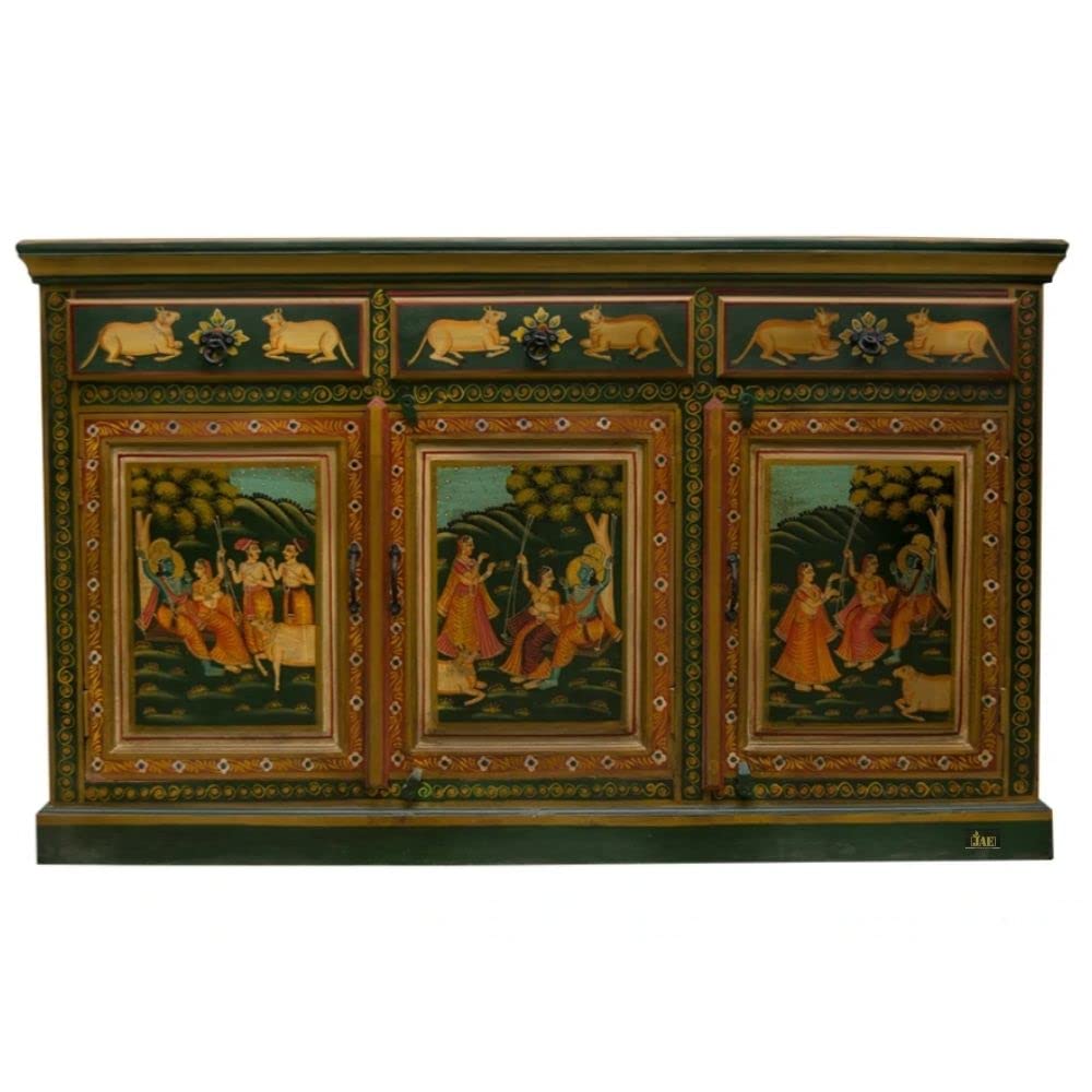 JAE Furniture Jodhpur Art and Exports Wooden Handpainted for Storage