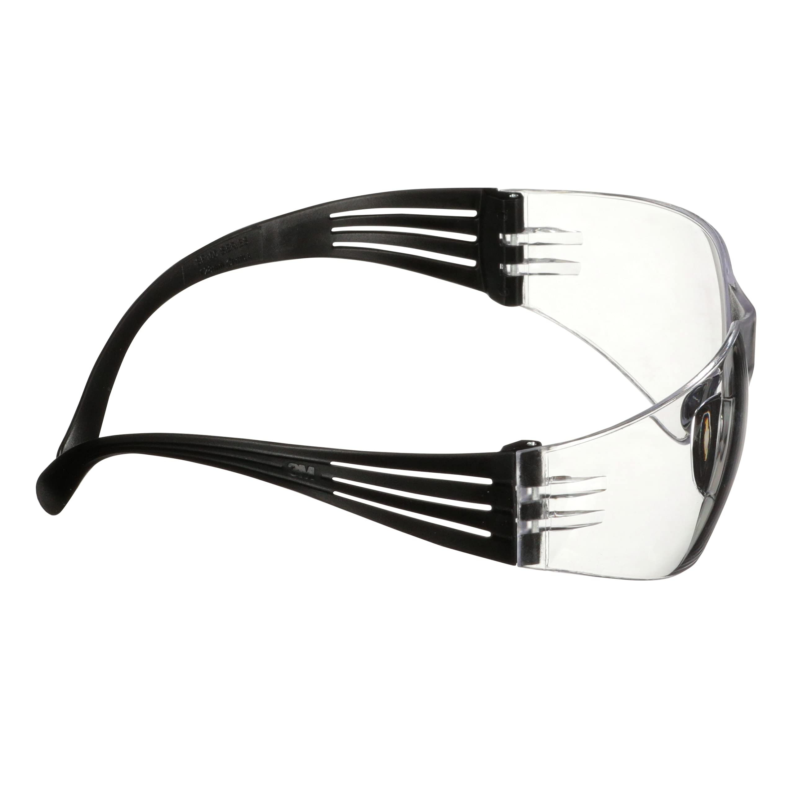 3M SecureFit 100 Lunettes de sécurité, monture noire, antirayure/antibuée, optiques incolores, SF101AF-BLK-EU, 5 paquets