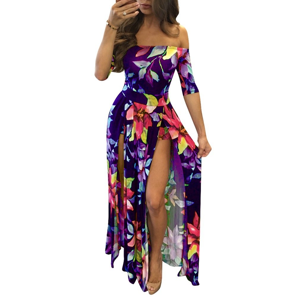 Women Sexy Maxi Romper Dresses Plus Size Floral Off Shoulder | Desertcart Botswana Women Sexy Maxi Romper Dresses Plus Size Floral Off Shoulder | Desertcart Botswana