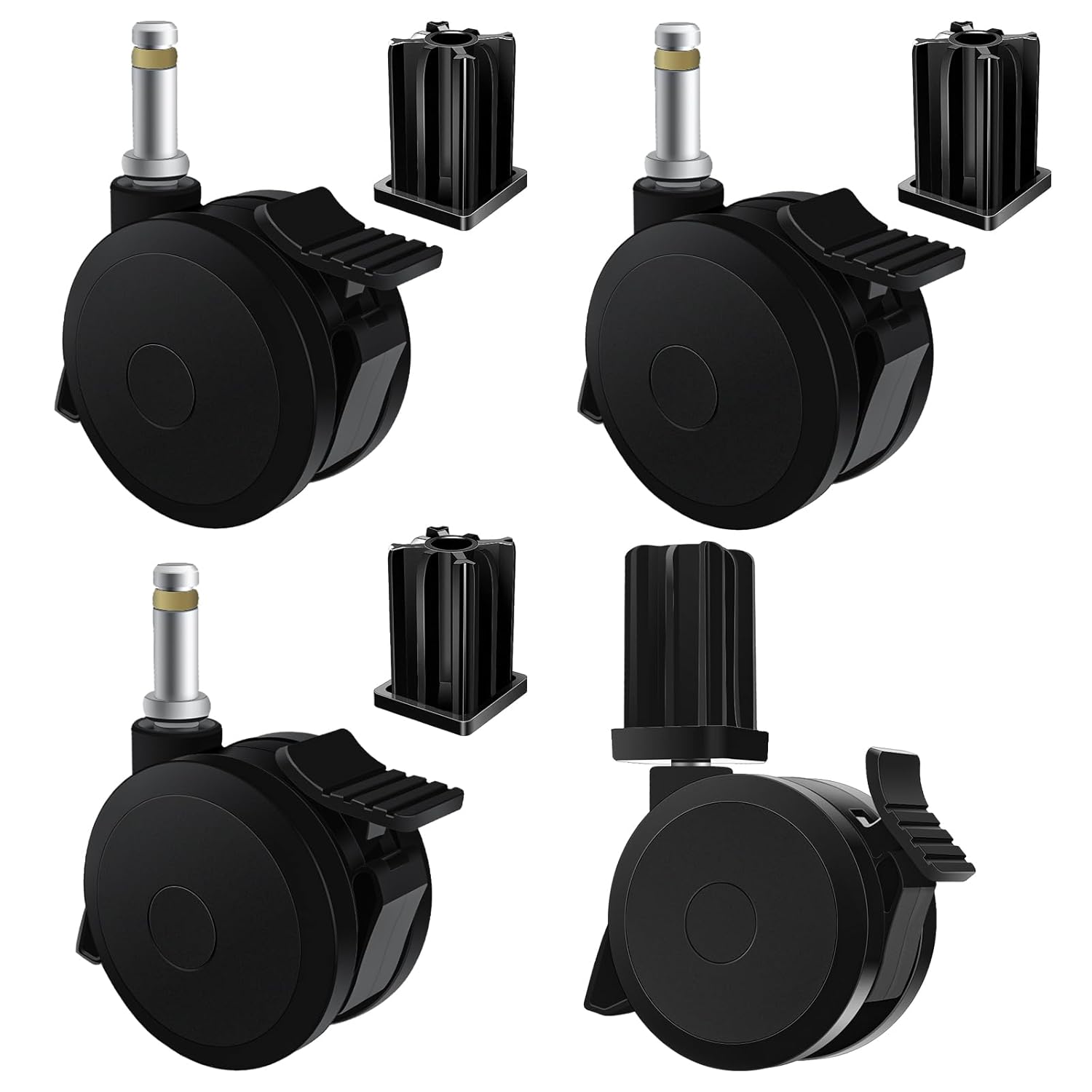 4 Pack 70360 Locking Caster with Insert Compatible with Weber Genesis E-310 Spirit 2009-2012, E400 E600 Summit Series Grill Parts 2007-2019, E210 E310 E320 S330 Series 2007-2016