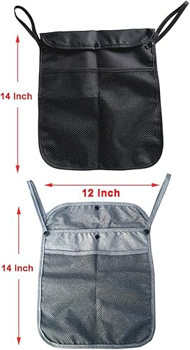 Miniatura 2 de Paquete de 2 organizadores para cochecito de bebé con dos compartimentos, bolsillo frontal de malla para almacenamiento de pañales de biberón, se