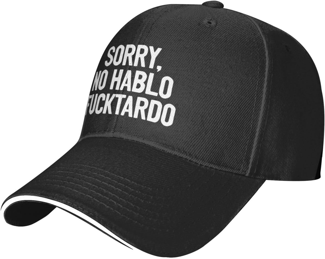 Sorry No Hablo Fuctardo Gag Hat Funny Sandwich Visor Golf Baseball Cap Adjustable Dad Hats for Men Women Black image 2