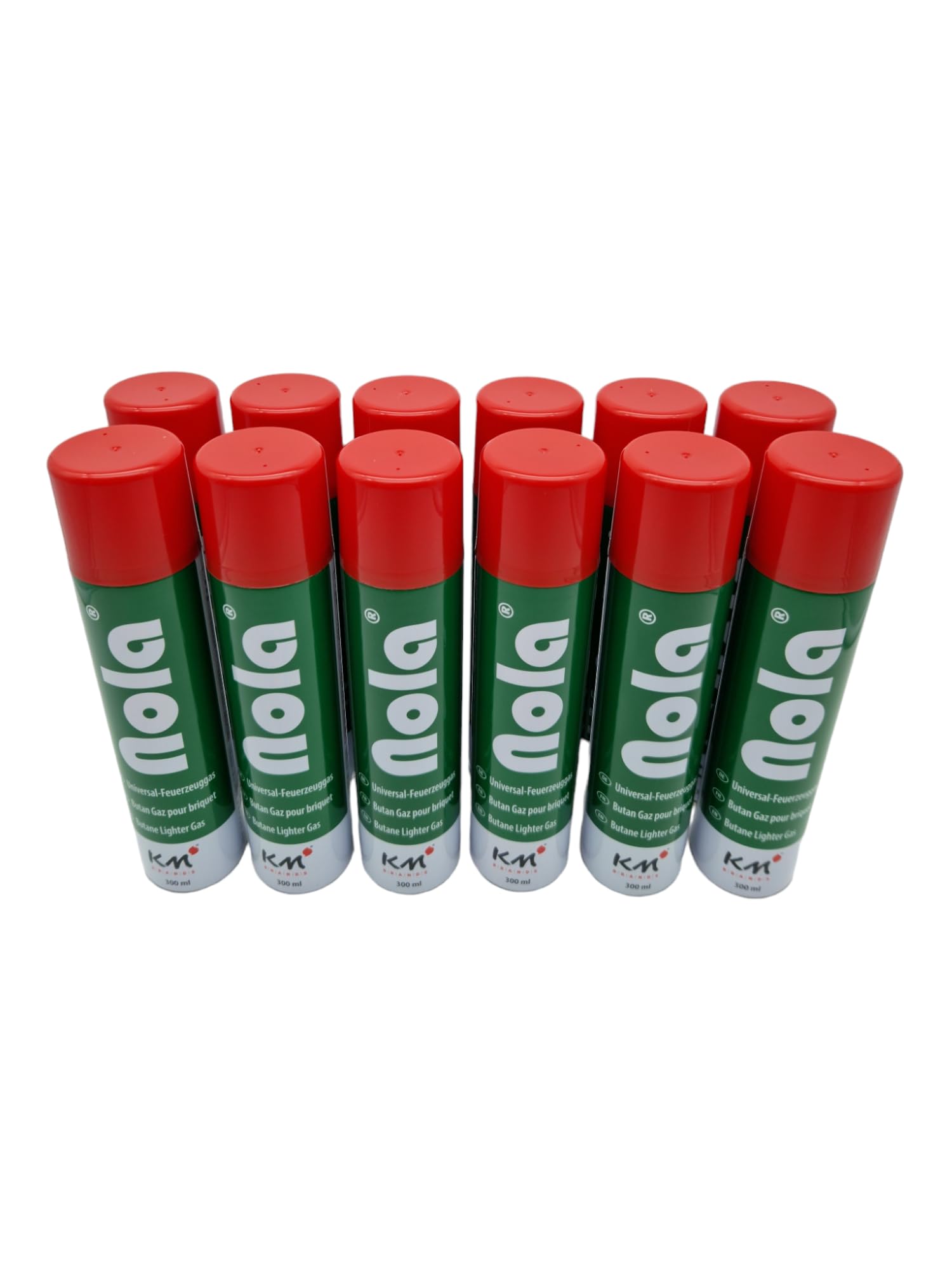NOLAGas universale per accendini e bruciatori a flambeer, butano da ricaricare, alta qualità, ideale per tutti i modelli di accendini 703, 12 x 300 ml (12)