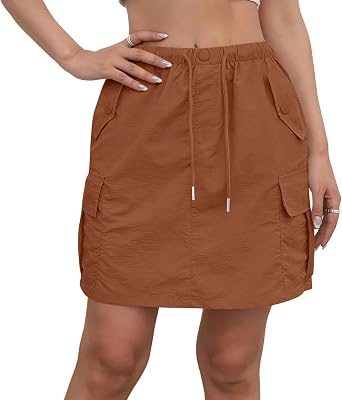Cargo Skirts for Women, Mini Sports Hiking Summer Short Skirts with Pockets, High Waisted Golf Athletic Skorts
