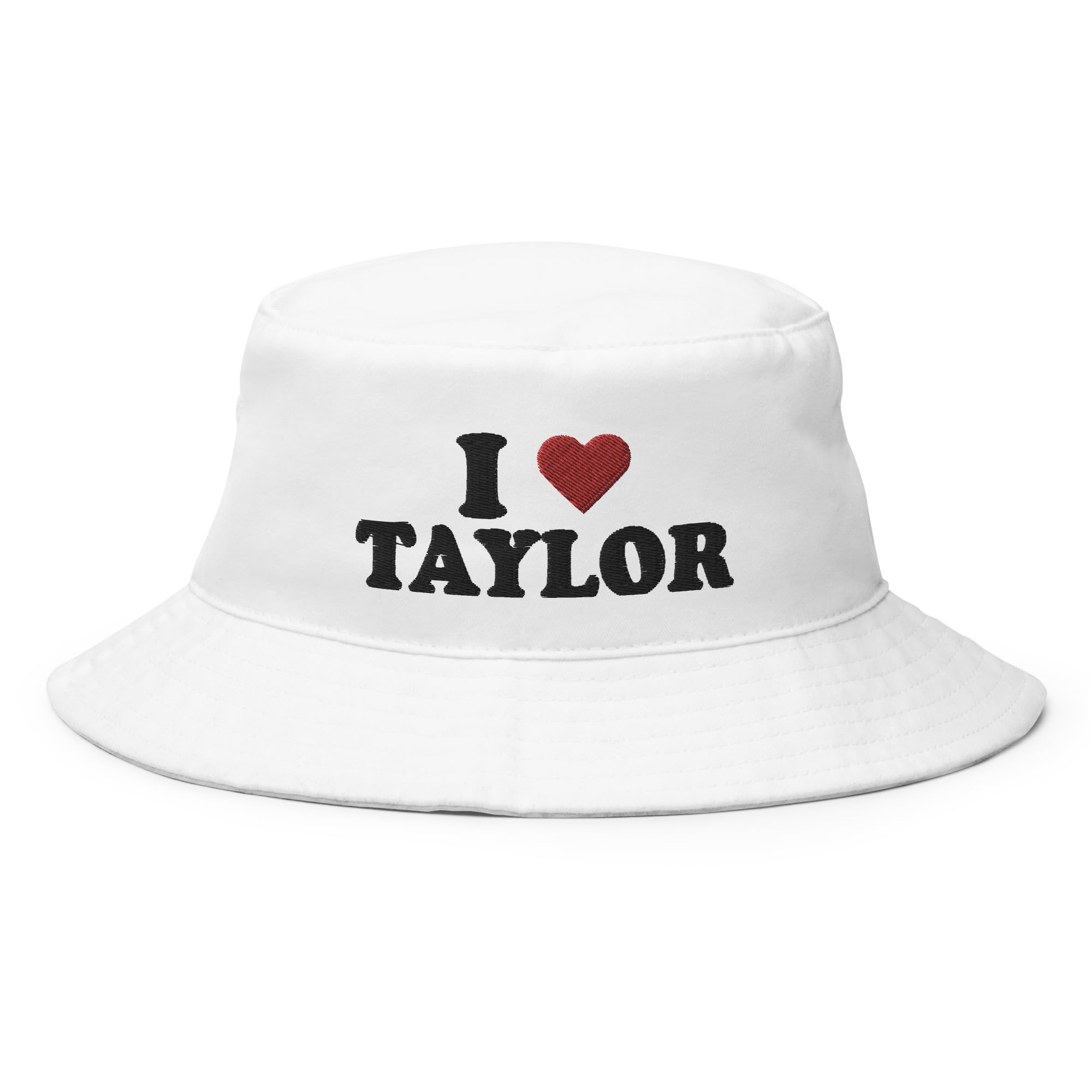 I Love Taylor Bucket Hat Taylor Fan Hat White