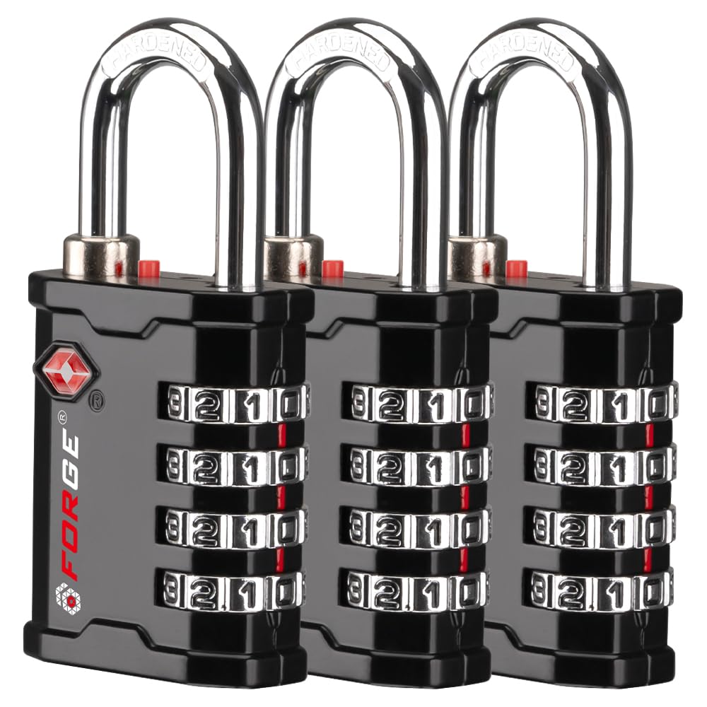 FORGE 4-Digit TSA Approved Travel Locks – TSA008 Key System