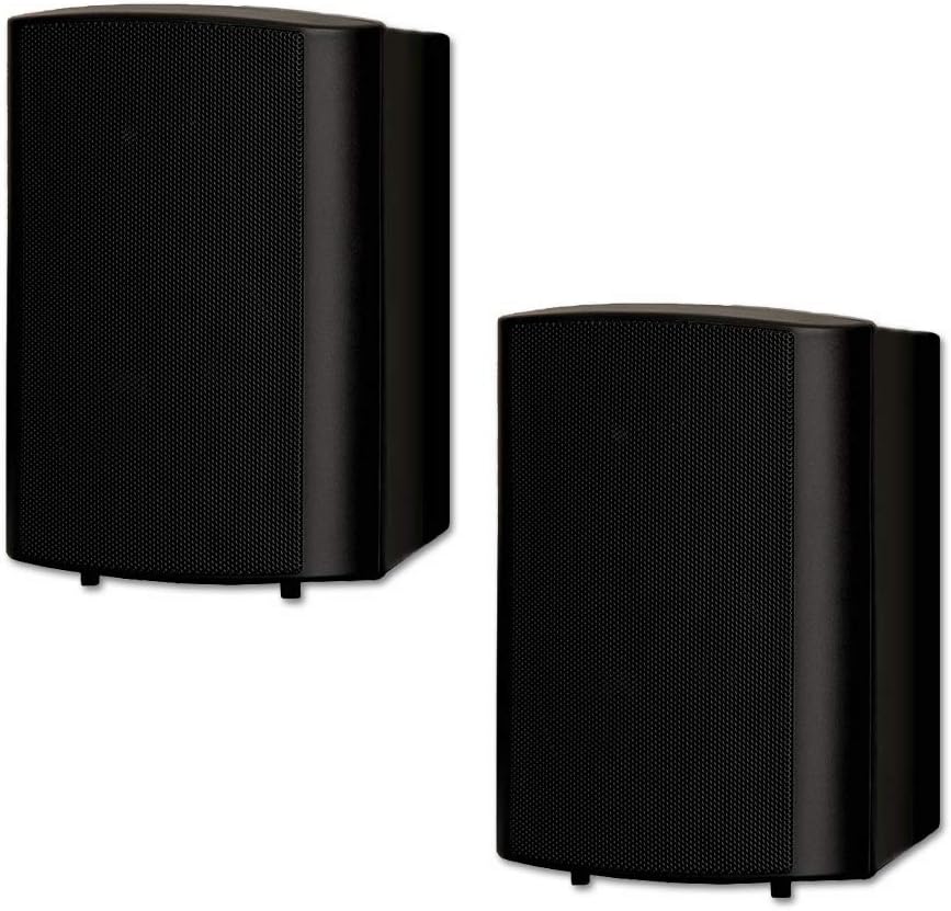 Theater Solutions TS425ODB Indoor or Outdoor Speakers Weatherproof Mountable Black Pair