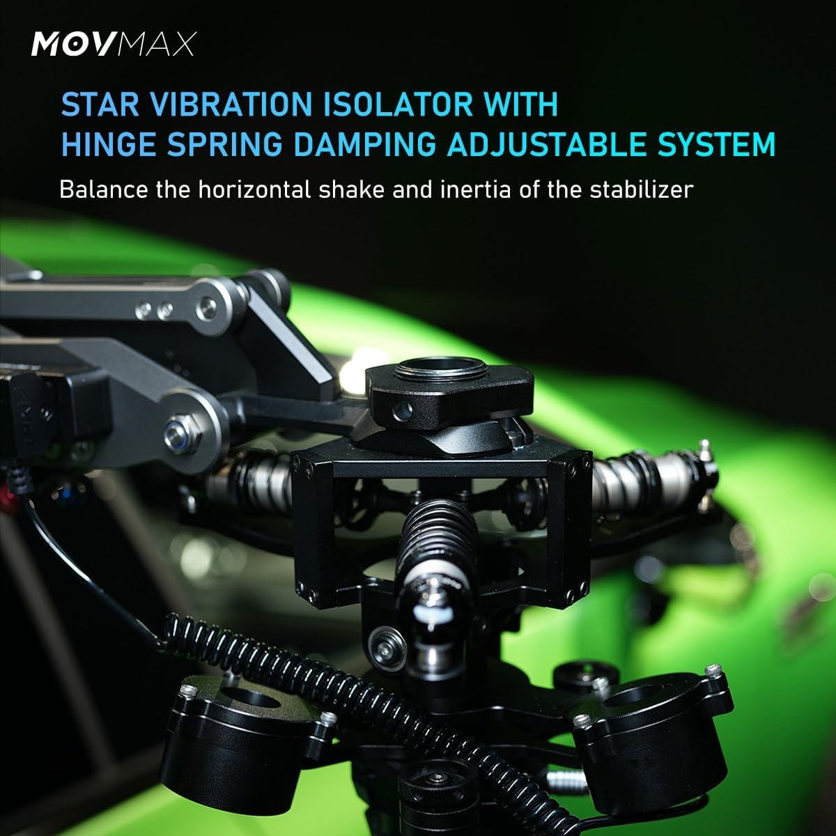 MOVMAX Razor Arm Air Shock Absorption Car Mount Shooting System for DJI RS4 Pro/RS4/RS3 Pro etc. Gimbal Stabilizer, Advanced Anti-Vibration Tech | IMT Suction Cup | Protective Case (Yellow Case)