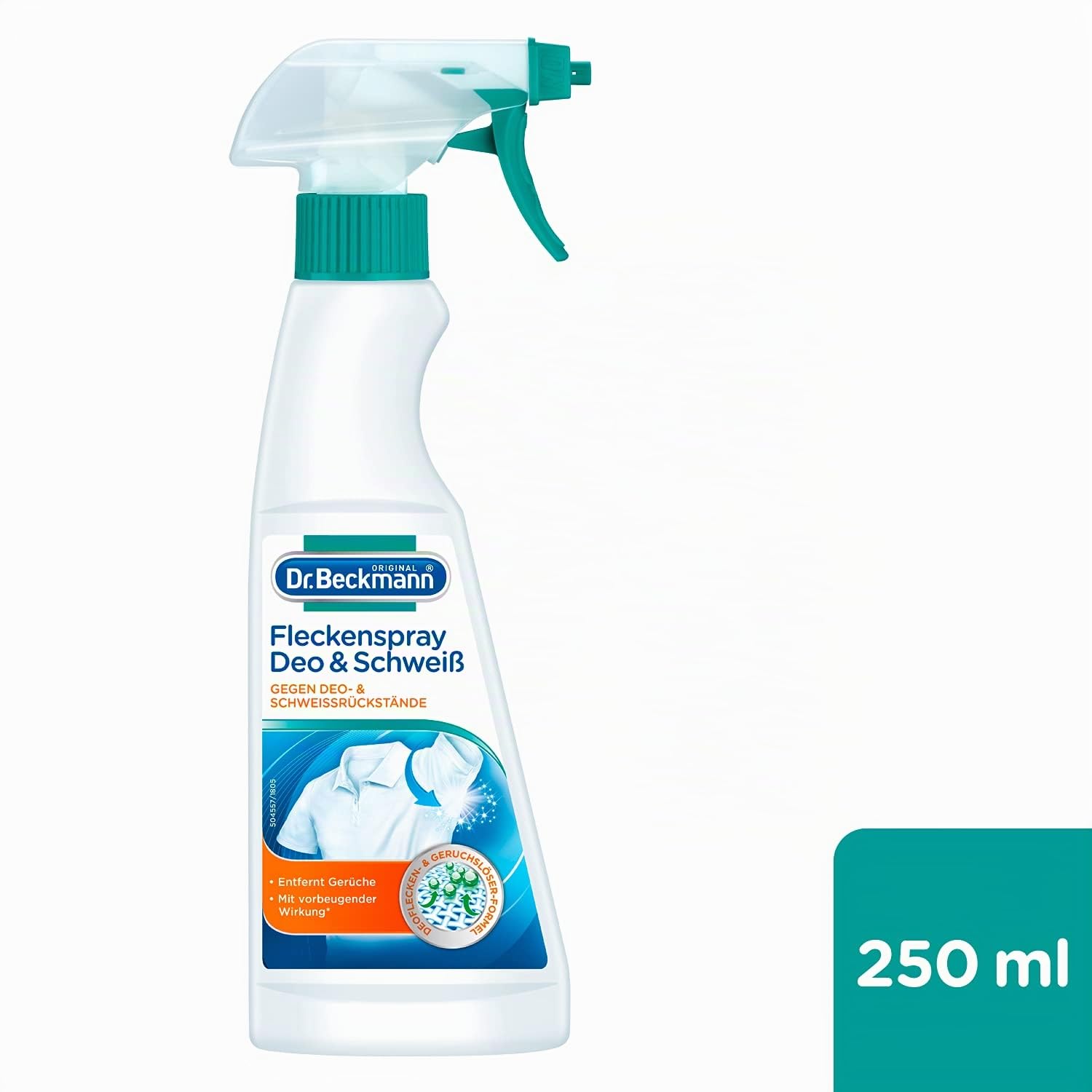 Dr. Beckmann Fleckenspray Deo & Schweiß | Fleckenentferner | 3 x 250 ml | Spezial-Formel | Gegen Gerüche & Rückstände | Vor der Wäsche aufsprühen