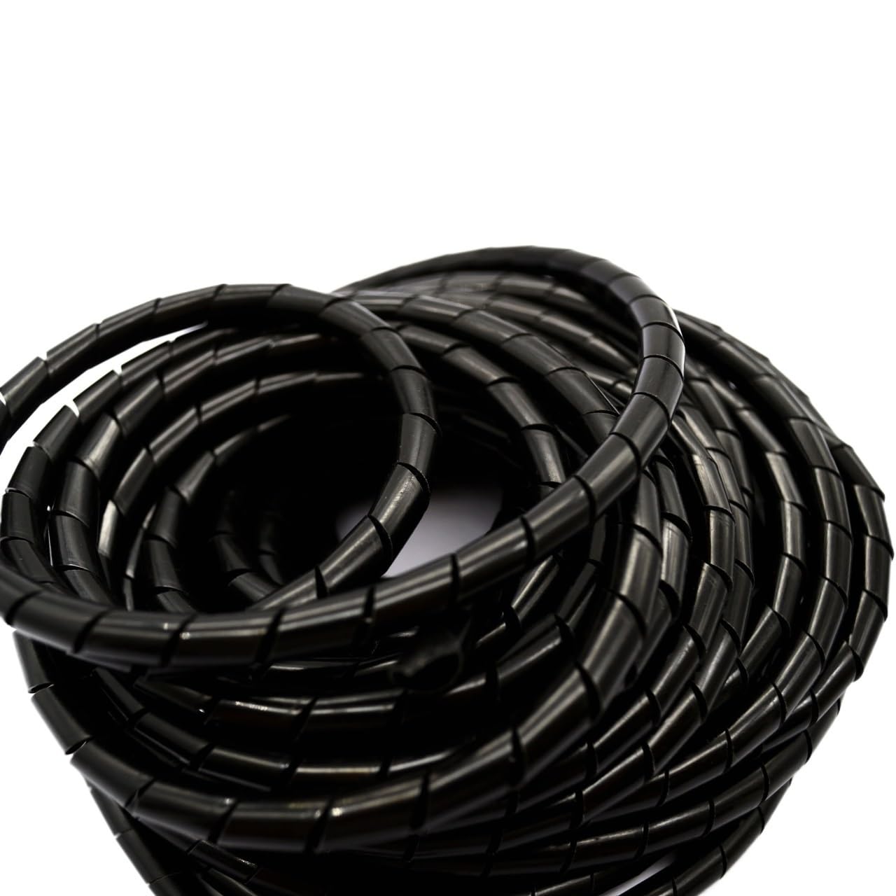 Gaine spiralée pour câbles, Gaine de gestion câbles flexible en spirale, gaine câble spiralée 8 mm/12 mm, noire, 13 mètres, PE(12mm Diameter)