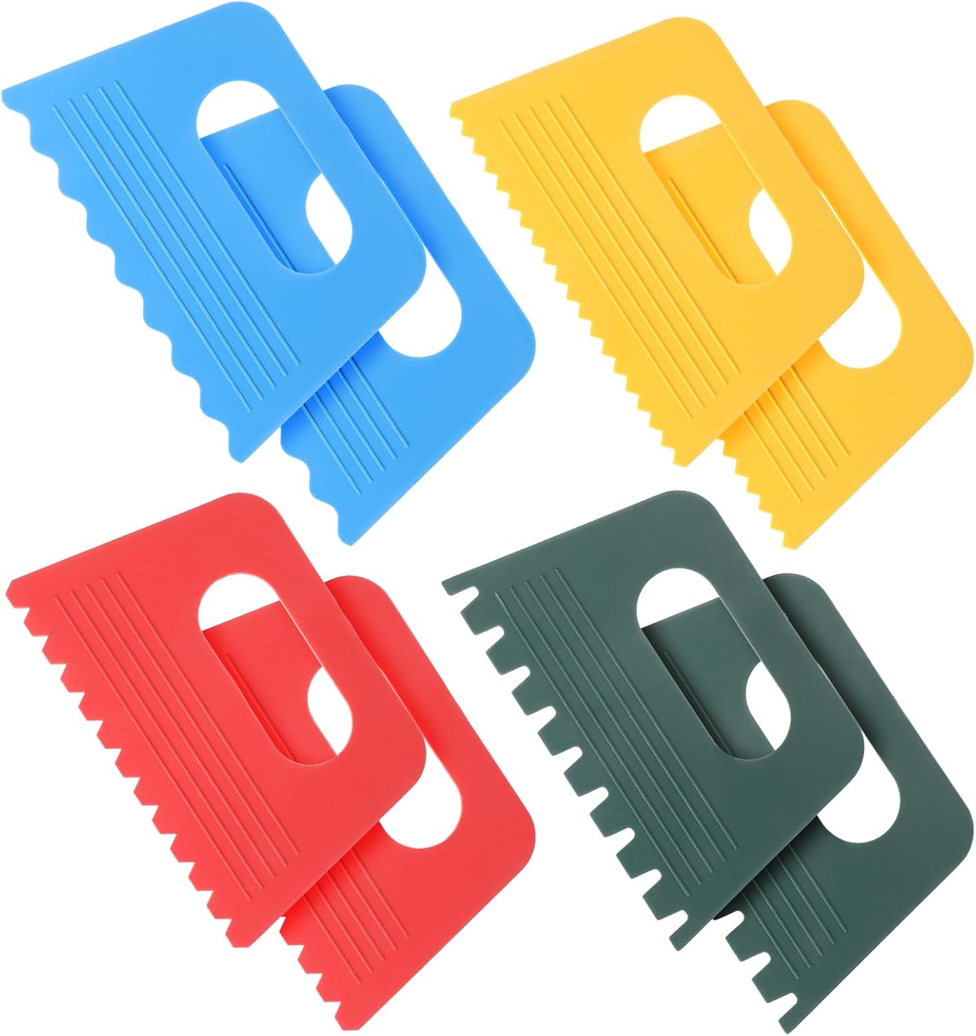 8 Pcs Plastic Texture Scrapers, Texture Painting Tools Pattern Scrapers Plastic Paint Scraper Tool Textured Art Tools DIY Graffiti Oil Painting and Drawing Play for Textures Arts on Canvas