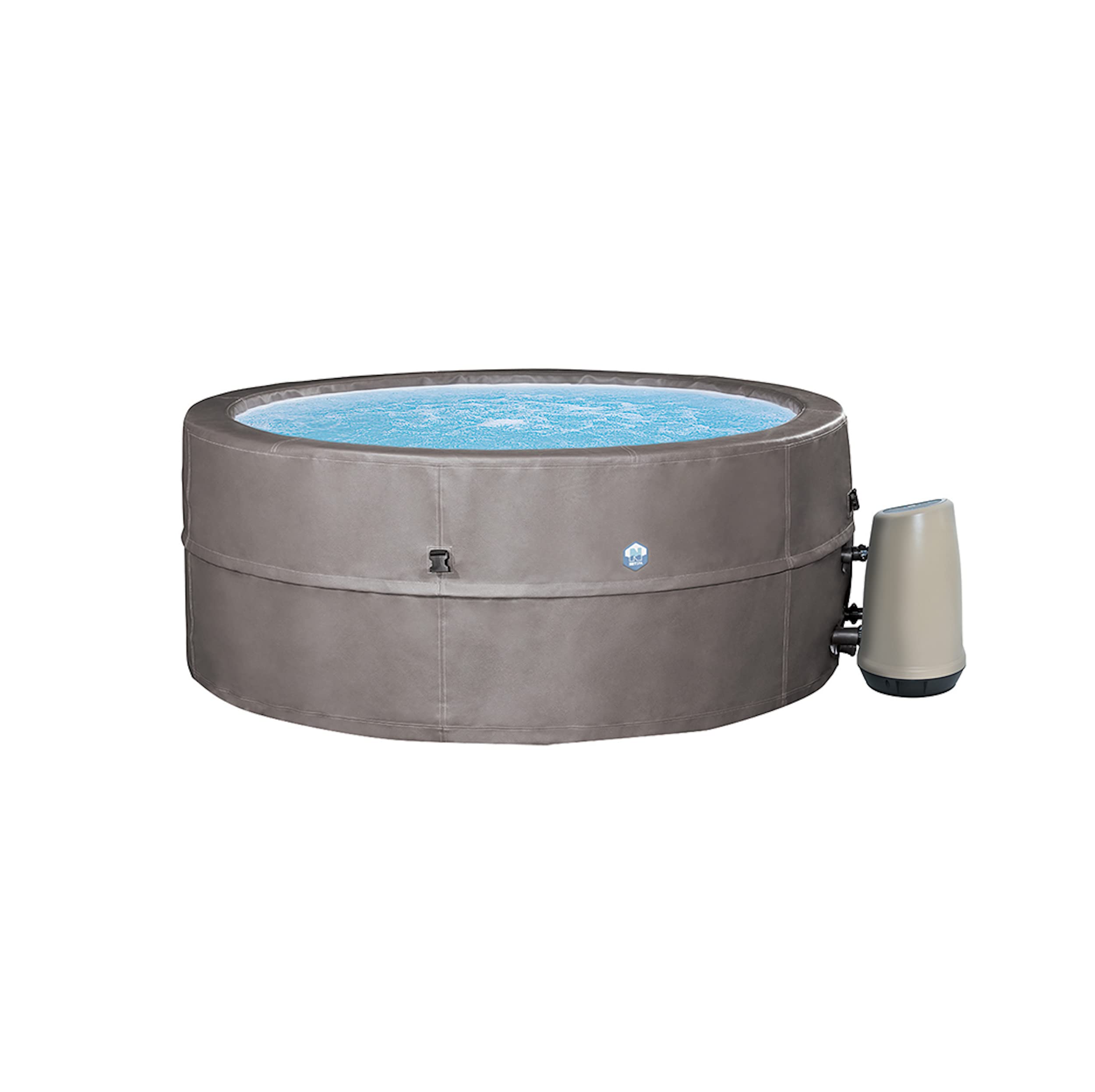 N NETSPA - Spa - Vita Premium - SP-VIP160C - Gonflable - 6 Places (4 Adultes + 2 Enfants) - Bache De Protection - Réchauffeur - 1100 L - Couverture Simili-Cuir Premium