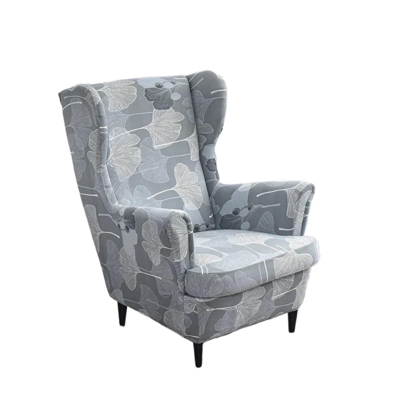 GCYEIDMA Wing Chair Slipcover Flowers Wing Chair Cover Sloping Back Armchair Covers Elastic Slipcover Wingback Sofa(A15 Wingchair Cover)