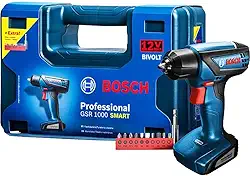 Bosch Parafusadeira Furadeira a bateria GSR 1000 Smart 12V com 10 bits e maleta