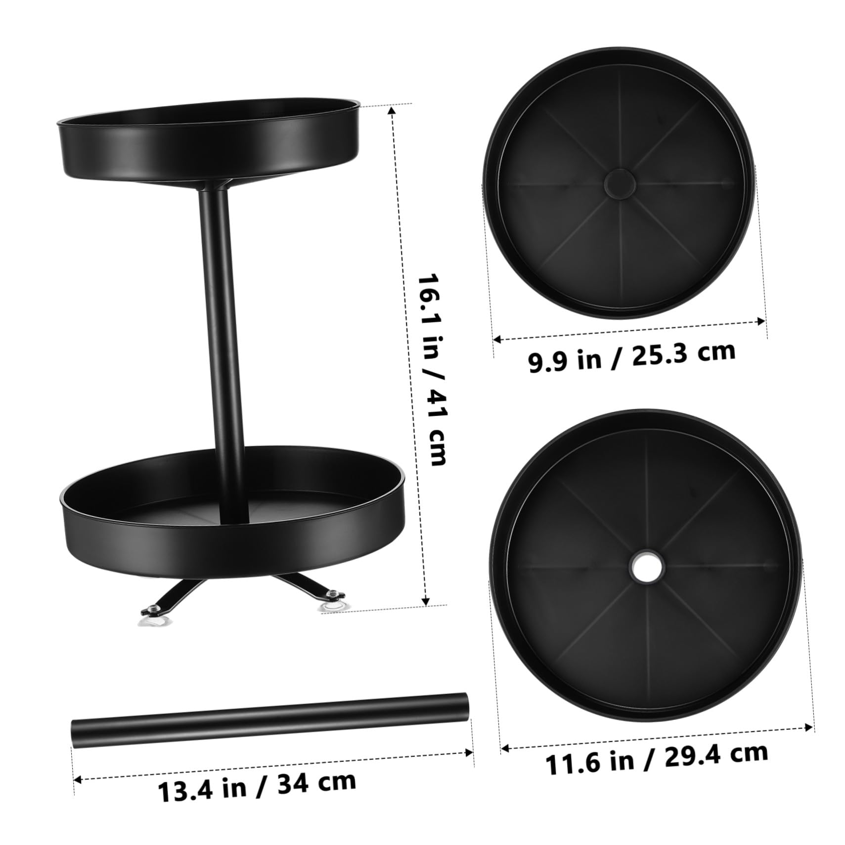 BESTYASH Organizador Giratorio de Condimentos Plato Giratorio, Estante para Almacenar Salsas en Cocina, Plástico y Acero Inoxidable, Diseño Simple y Resistente