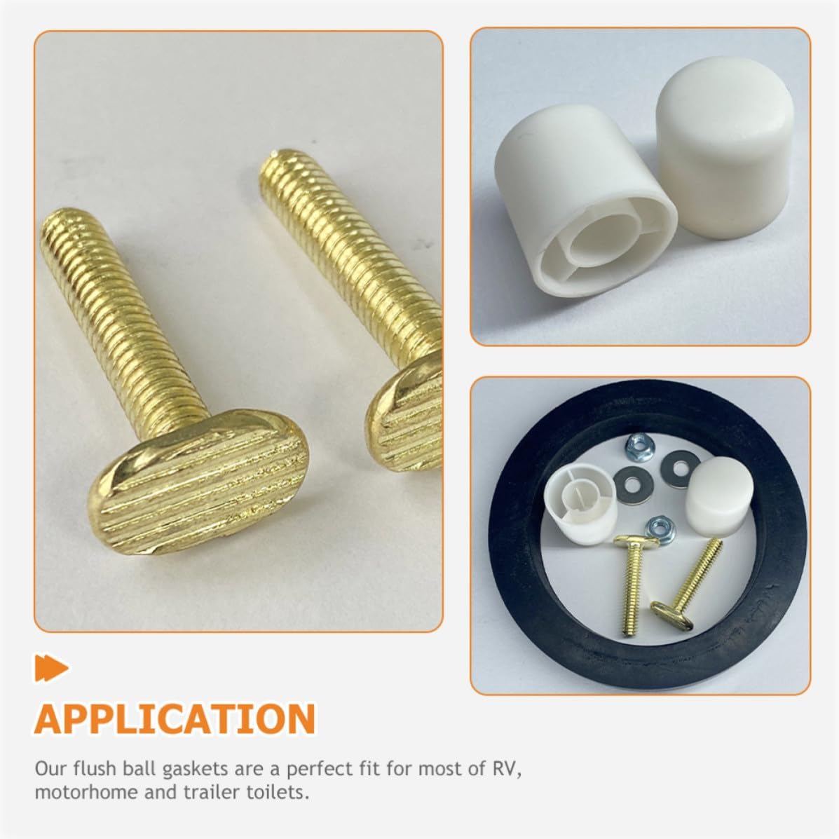 Uonlytech Rv Toilet Seal Kit Replacement with Rubber and Plastic Components, Easy Installation Repair Kit for Trailer and Rv Toilets, Includes Gasket and Bolts for Reliable Seal