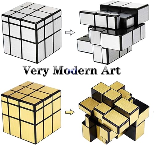Miniatura 3 de QYTOYS - Cubo de espejo de 3 x 3 x 3 x 3 pulgadas, cubo de diferentes formas, cubo plateado de 2.244 in, bloques de espejo de cubo de velocidad,